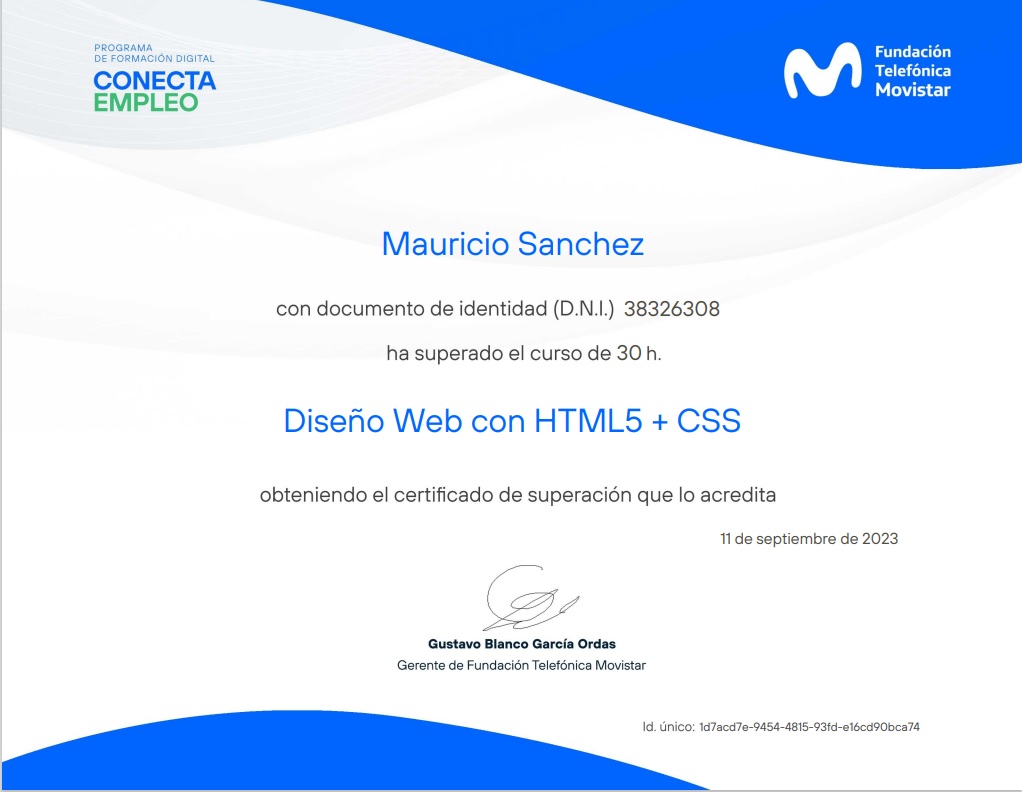 Certificacion Diseño Web
